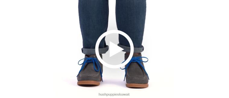 كو Hush Puppies رجال بريدجبورت 2 جلد الغزال الرمادي الداكن حذاء طويل HZ8X4277