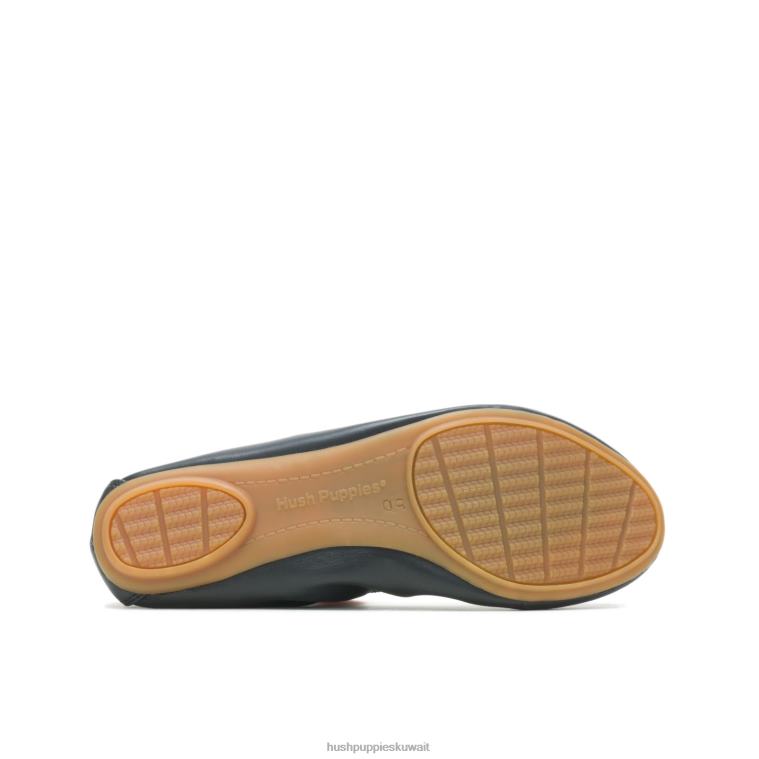 كو Hush Puppies نحيف عفيفة الباليه شقة 2 جلد أسود جريء شقة الباليه HZ8X473