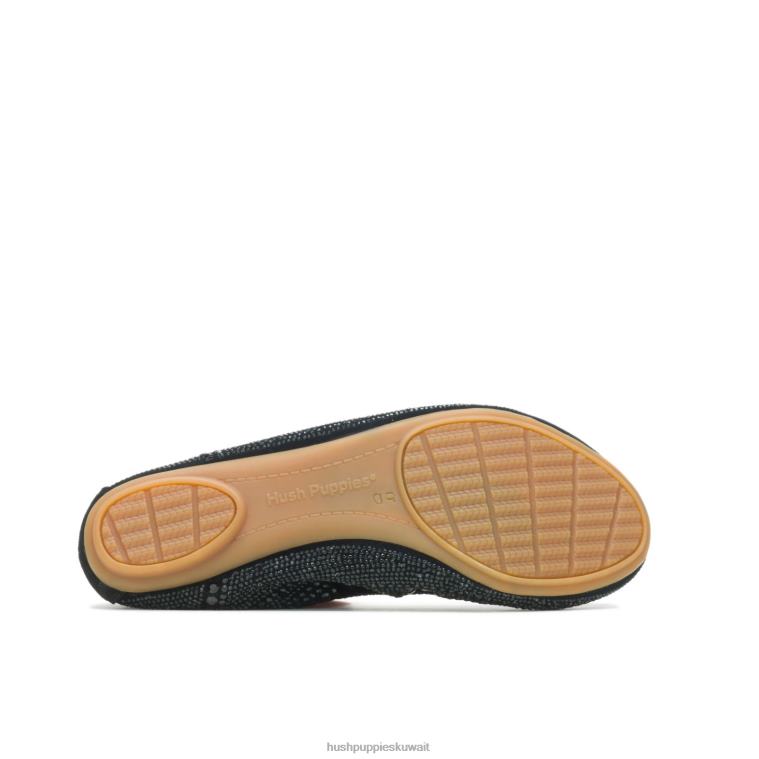 كو Hush Puppies نحيف عفيفة الباليه شقة 2 جلد الغزال الأسود مرصع شقة الباليه HZ8X476