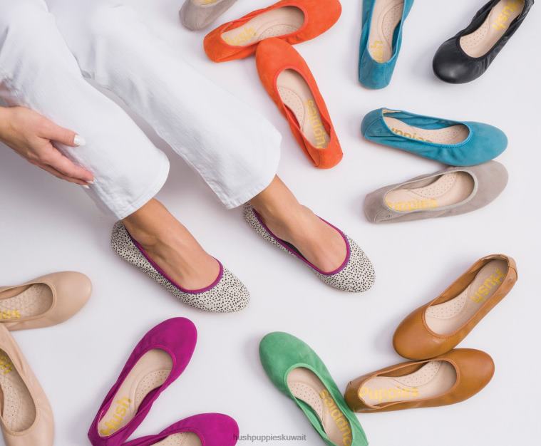 كو Hush Puppies نحيف عفيفة الباليه شقة 2 جلد الغزال الأسود مرصع شقة الباليه HZ8X476