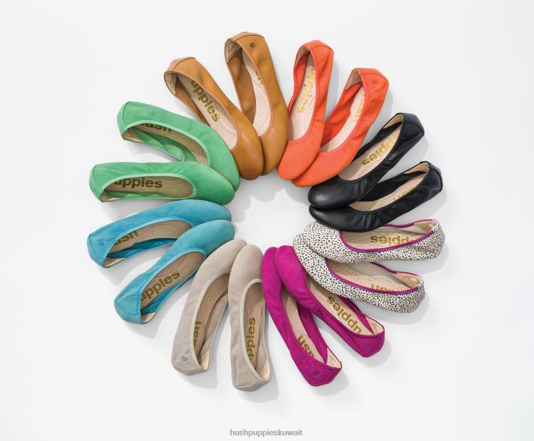 كو Hush Puppies نحيف عفيفة الباليه شقة 2 جلد الغزال الأزرق ماوي شقة الباليه HZ8X479