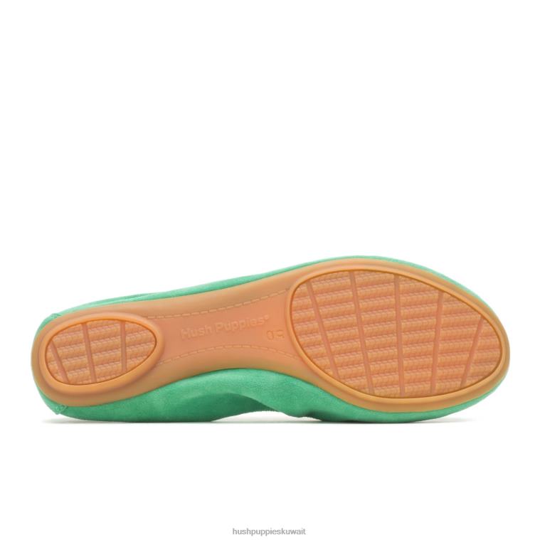 كو Hush Puppies نحيف عفيفة الباليه شقة 2 اليشم من جلد الغزال الأخضر شقة الباليه HZ8X480