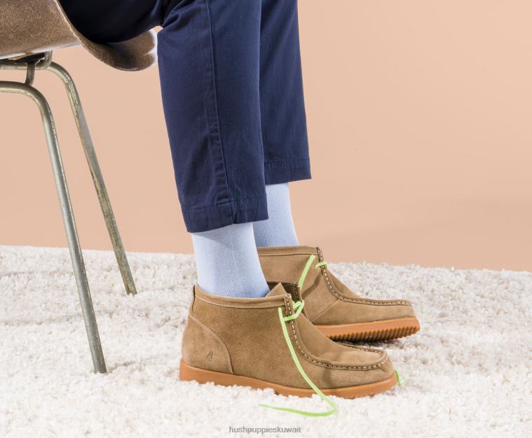 كو Hush Puppies نحيف بريدجبورت للجنسين 3 جلد الغزال رمادي داكن حذاء طويل HZ8X4194