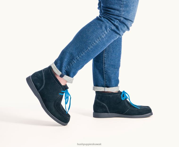 كو Hush Puppies رجال بريدجبورت 4 جلد الغزال الأسود حذاء طويل HZ8X4279