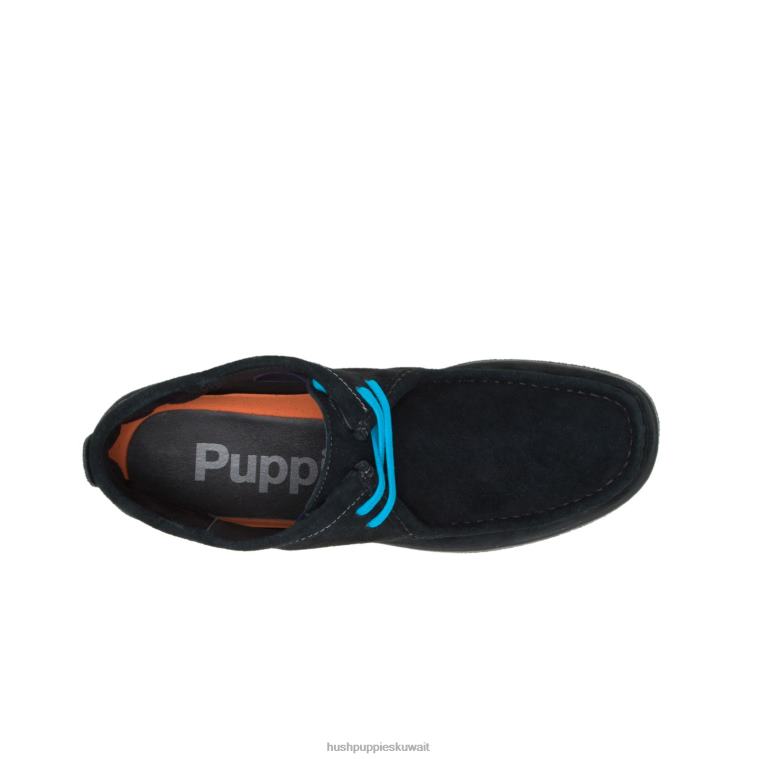 كو Hush Puppies رجال بريدجبورت 4 جلد الغزال الأسود حذاء طويل HZ8X4279