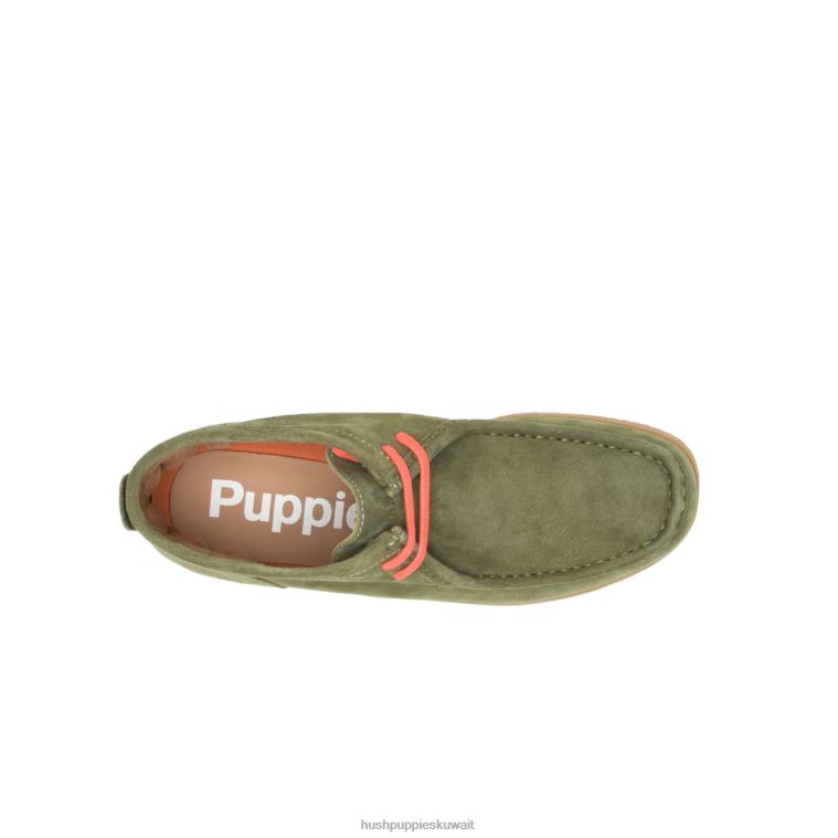 كو Hush Puppies رجال بريدجبورت 5 جلد الغزال الزيتون حذاء طويل HZ8X4280