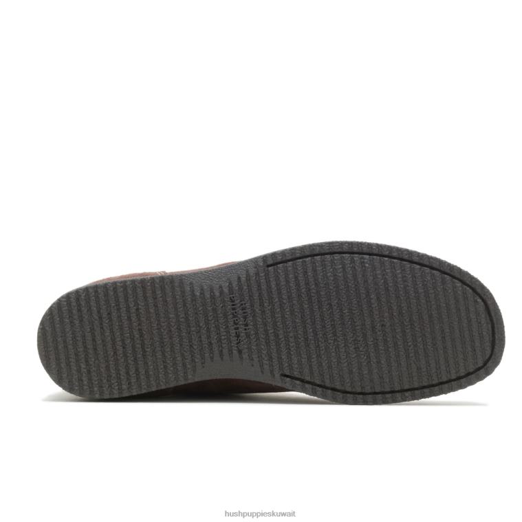 كو Hush Puppies رجال بريدجبورت 6 جلد الغزال البني الداكن حذاء طويل HZ8X4281