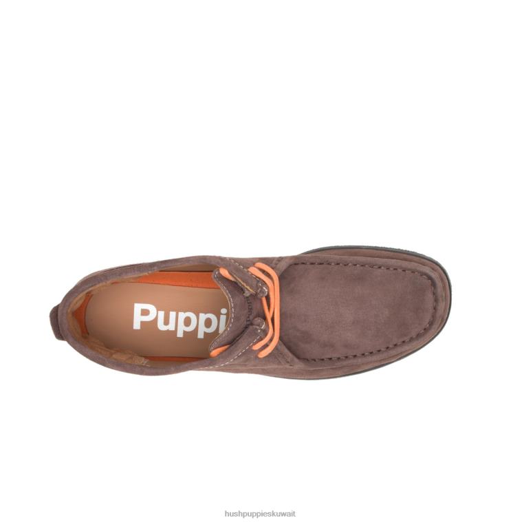 كو Hush Puppies رجال بريدجبورت 6 جلد الغزال البني الداكن حذاء طويل HZ8X4281
