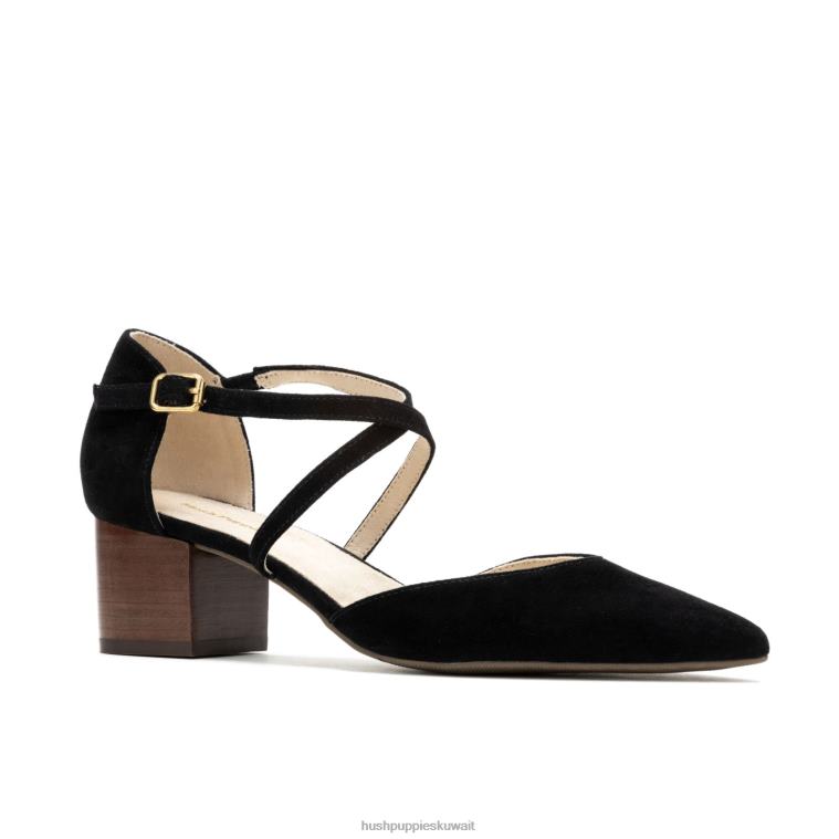 كو Hush Puppies نحيف مضخة صوفي جلد الغزال الأسود الجريء كعوب HZ8X4100