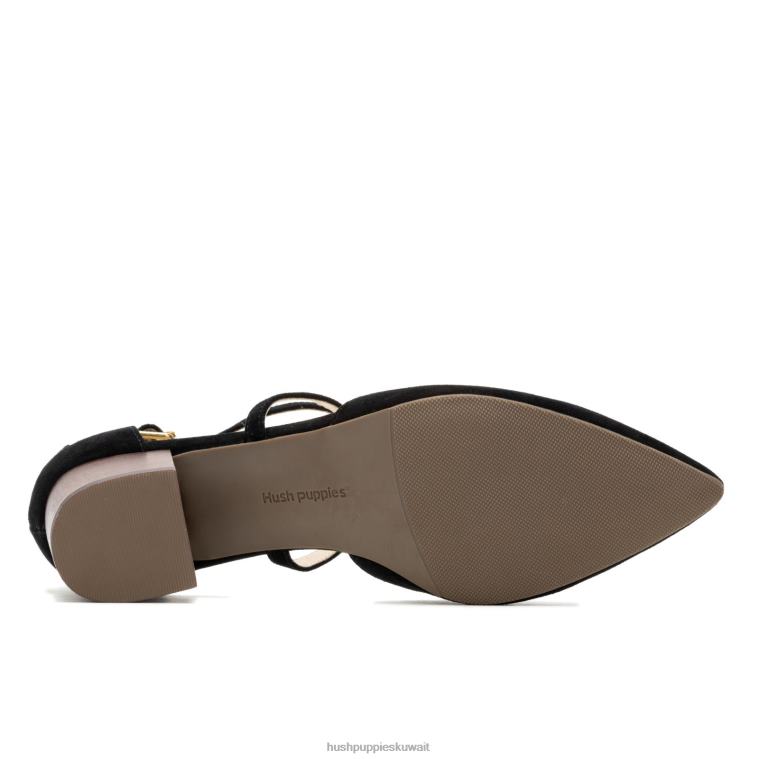 كو Hush Puppies نحيف مضخة صوفي جلد الغزال الأسود الجريء كعوب HZ8X4100