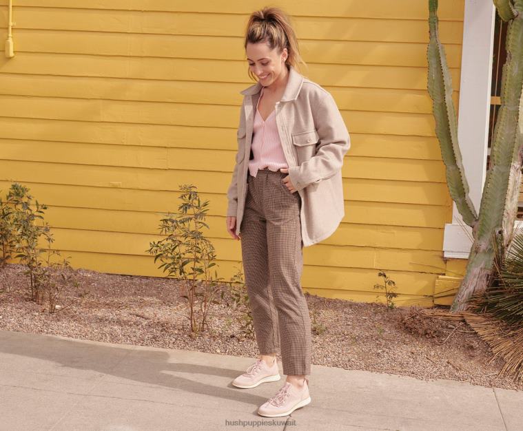 كو Hush Puppies نحيف حذاء رياضي برباط متماسك مقدمًا المتربة الوردي حذاء رياضة HZ8X4109