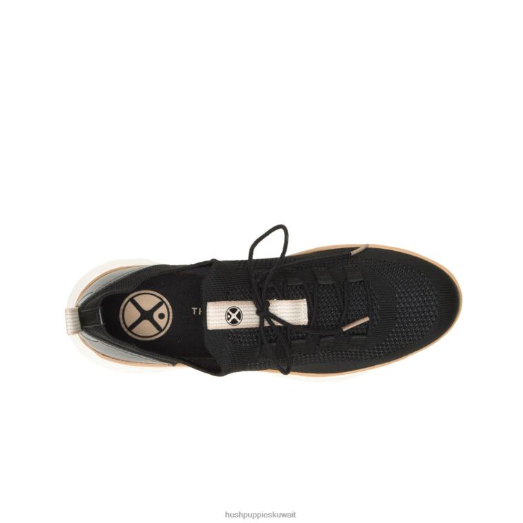 كو Hush Puppies نحيف حذاء رياضي برباط متماسك مقدمًا متماسكة سوداء جريئة حذاء رياضة HZ8X4126