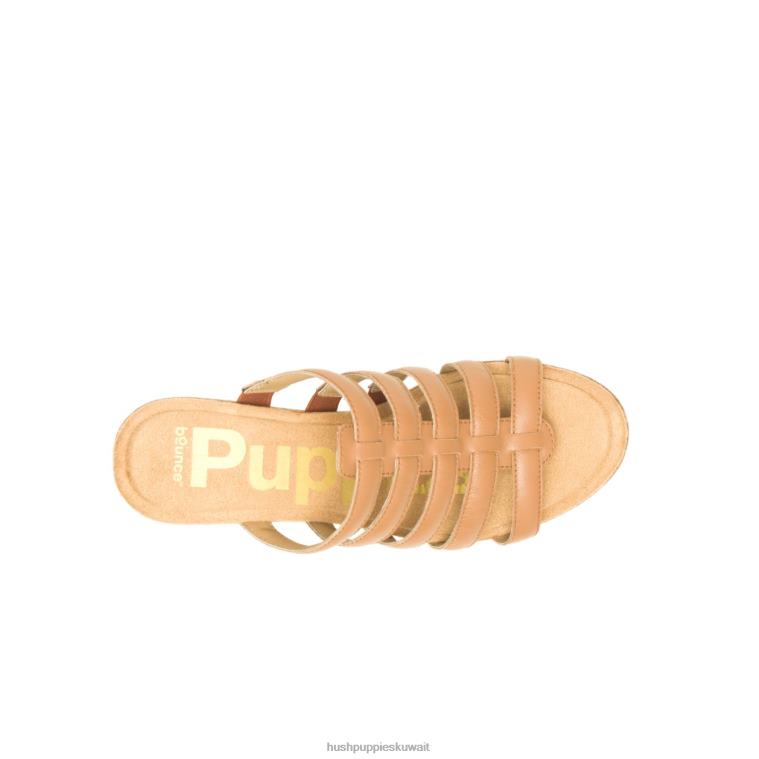 كو Hush Puppies نحيف صندل منزلق الصفصاف جلد بيج عميق كعوب HZ8X412