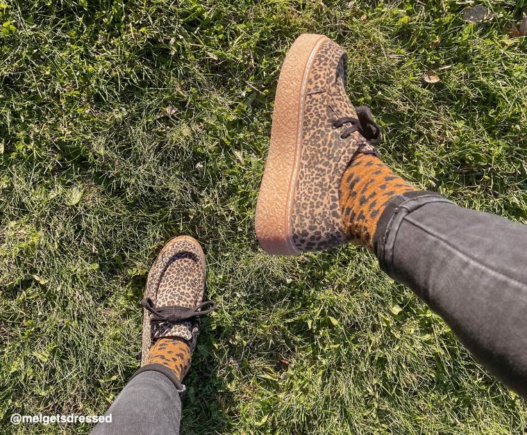 كو Hush Puppies نحيف بريدجيت جلد الغزال النمر حذاء رياضة HZ8X4136