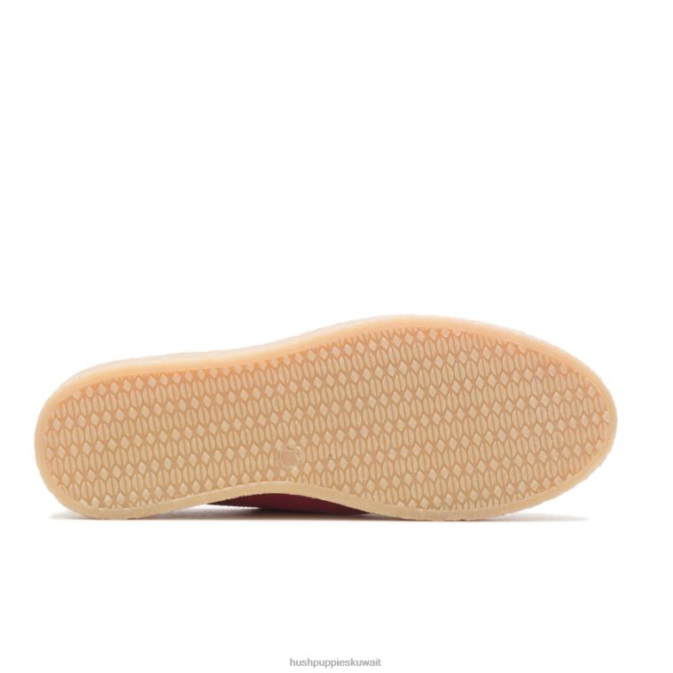 كو Hush Puppies نحيف بريدجيت من جلد الغزال الوردي الليمون حذاء رياضة HZ8X4137