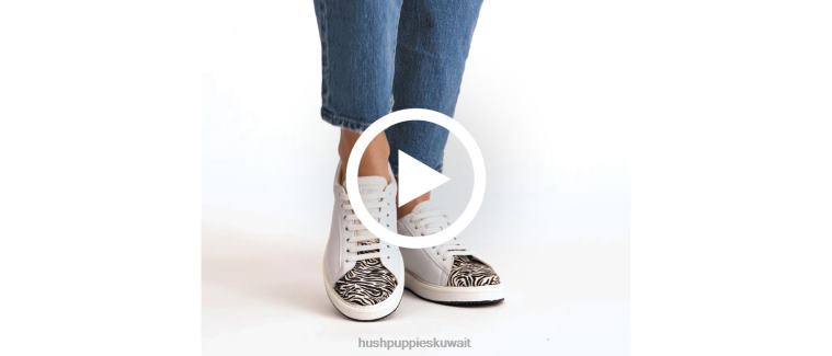 كو Hush Puppies نحيف حذاء سابين جلد أبيض / حمار وحشي حذاء رياضة HZ8X4140