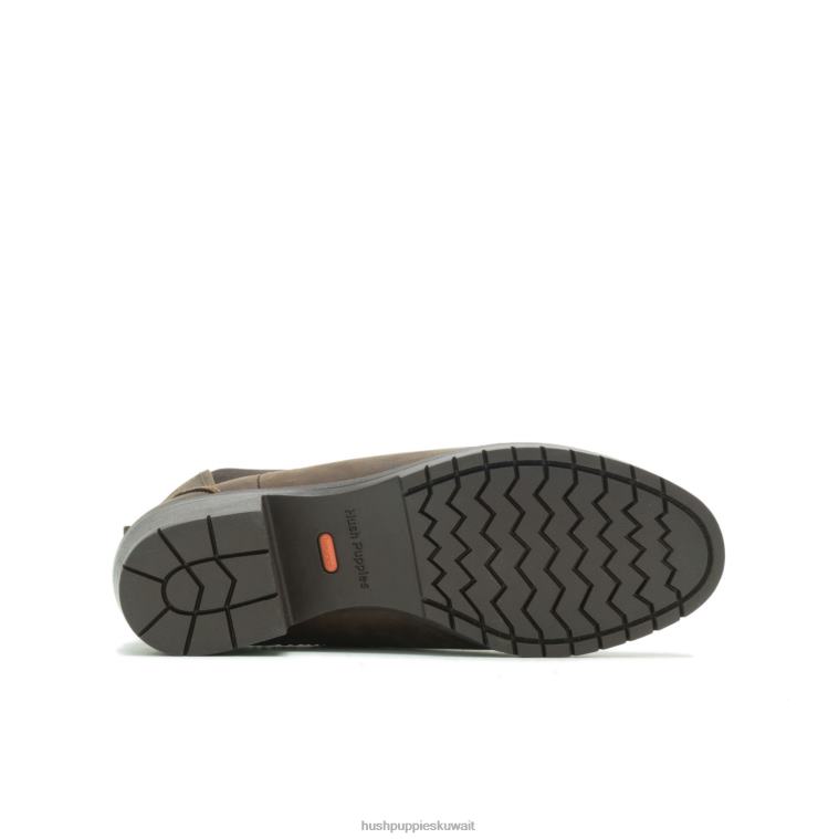 كو Hush Puppies نحيف هادلي تشيلسي التمهيد جلد بني حذاء طويل HZ8X4152