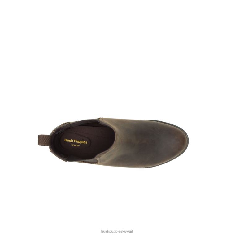 كو Hush Puppies نحيف هادلي تشيلسي التمهيد جلد بني حذاء طويل HZ8X4152