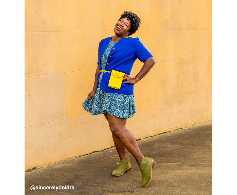 كو Hush Puppies نحيف التمهيد سيينا جلد الغزال الزيتون حذاء طويل HZ8X4153