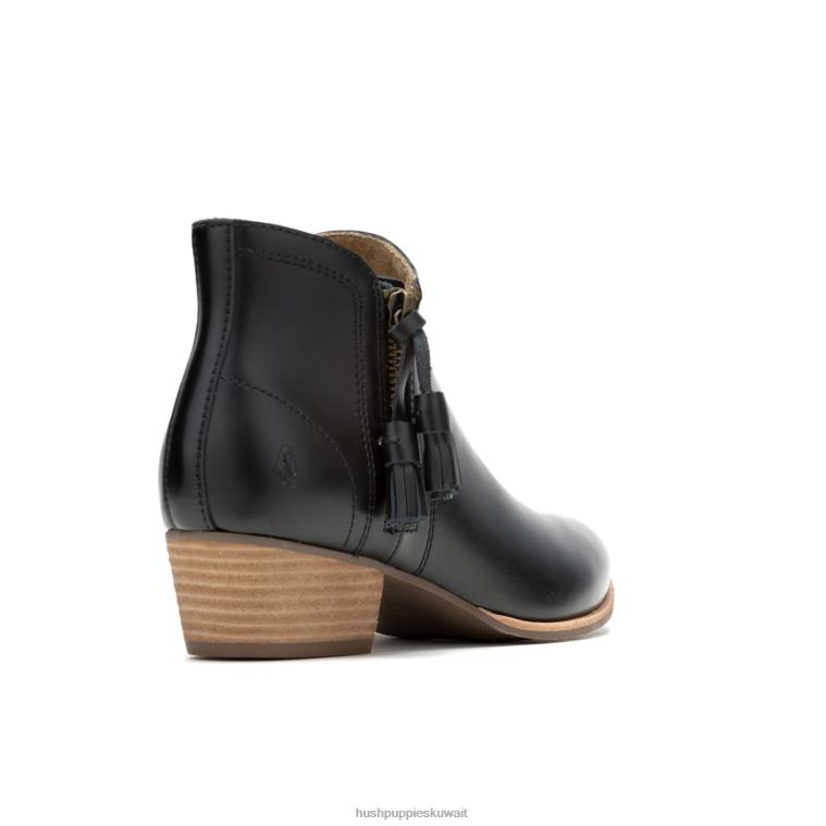 كو Hush Puppies نحيف سييرا التمهيد شرابة جلد أسود جريء حذاء طويل HZ8X4158