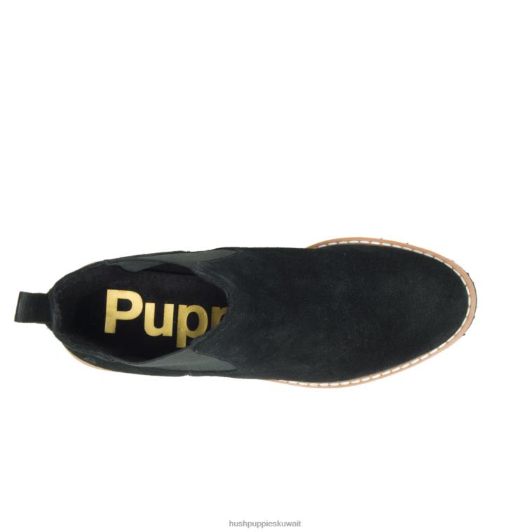 كو Hush Puppies نحيف حذاء اميليا تشيلسي جلد الغزال الأسود الجريء حذاء طويل HZ8X4159