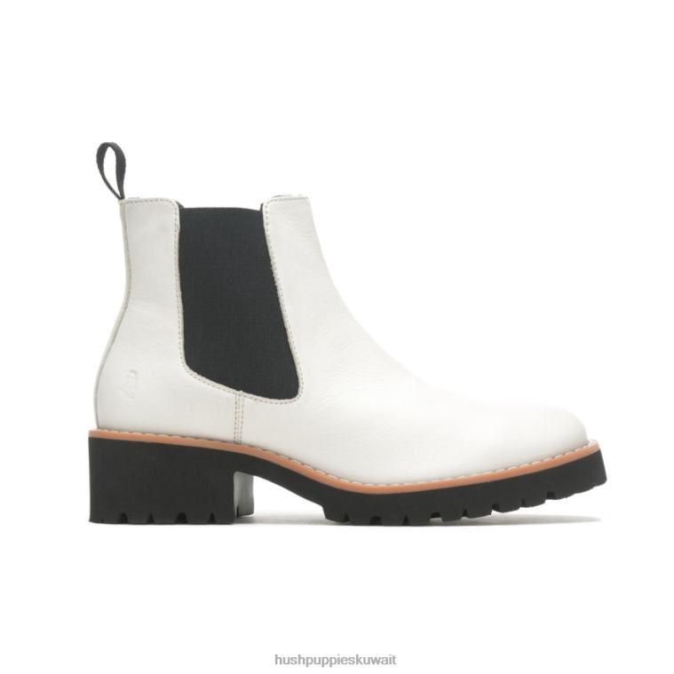 كو Hush Puppies نحيف حذاء اميليا تشيلسي جلد كريم الفانيليا حذاء طويل HZ8X4160