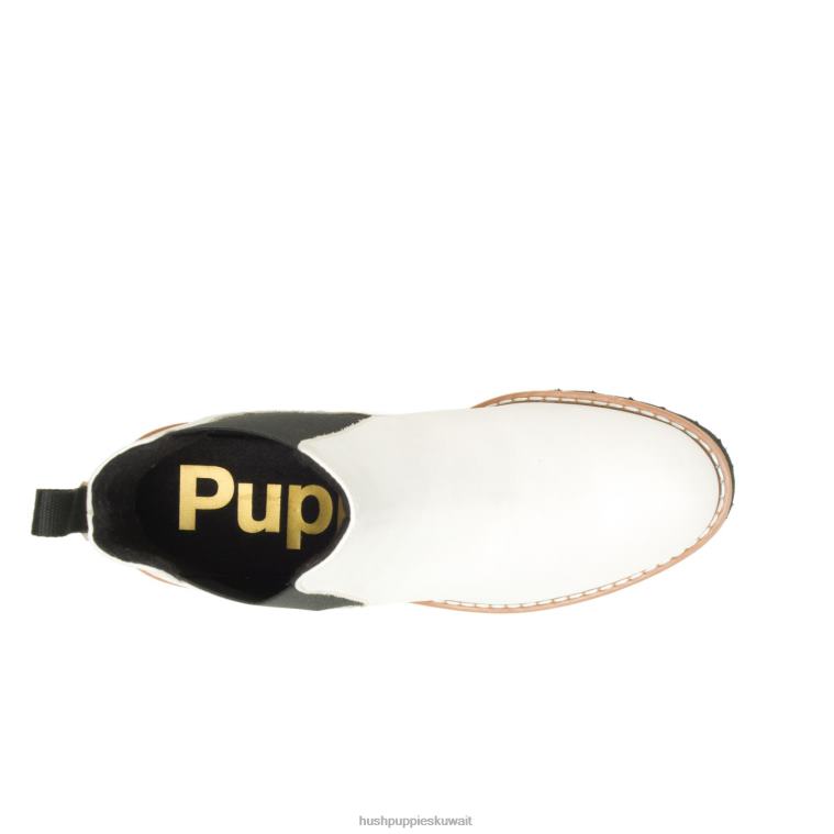 كو Hush Puppies نحيف حذاء اميليا تشيلسي جلد كريم الفانيليا حذاء طويل HZ8X4160