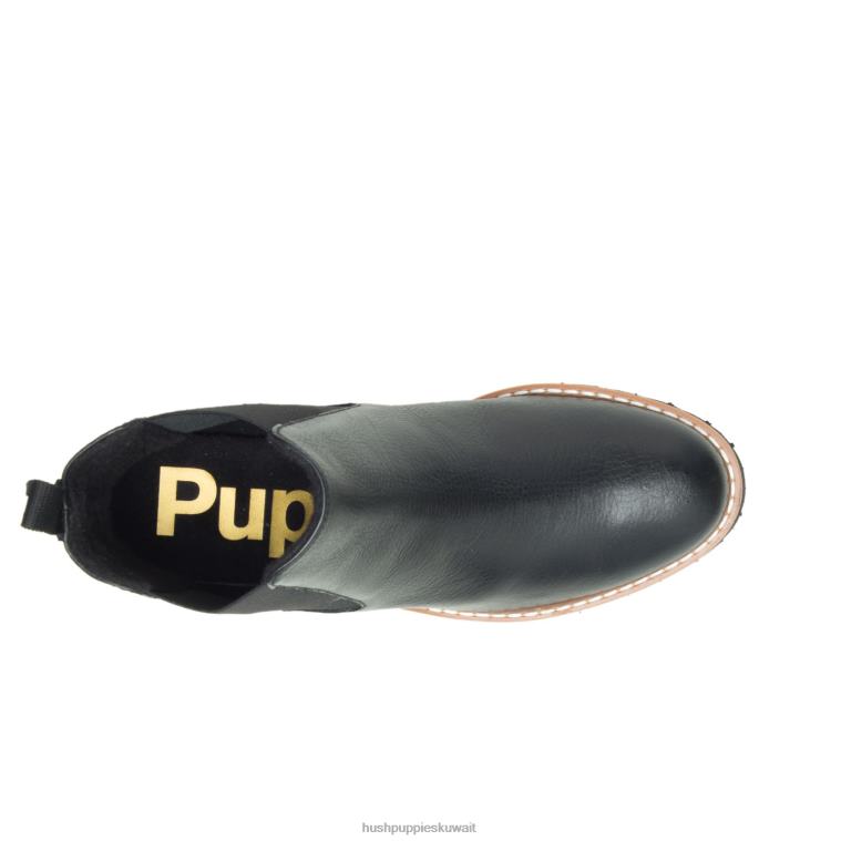 كو Hush Puppies نحيف حذاء اميليا تشيلسي جلد أسود جريء حذاء طويل HZ8X4161