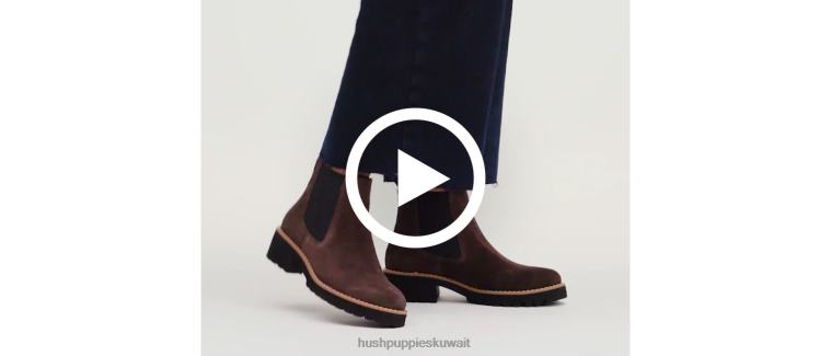 كو Hush Puppies نحيف حذاء اميليا تشيلسي جلد أسود جريء حذاء طويل HZ8X4161