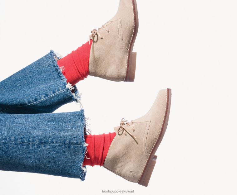 كو Hush Puppies نحيف مازن كايتو تشوكا راوند جلد الغزال الأحمر حذاء طويل HZ8X4171