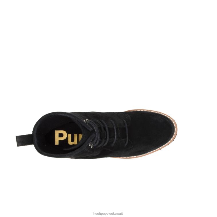 كو Hush Puppies نحيف التمهيد الدانتيل اميليا جلد الغزال الأسود الجريء حذاء طويل HZ8X4175