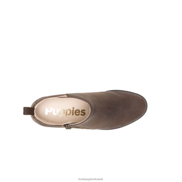 كو Hush Puppies نحيف هادلي الجانب البريدي التمهيد جلد بني حذاء طويل HZ8X4184