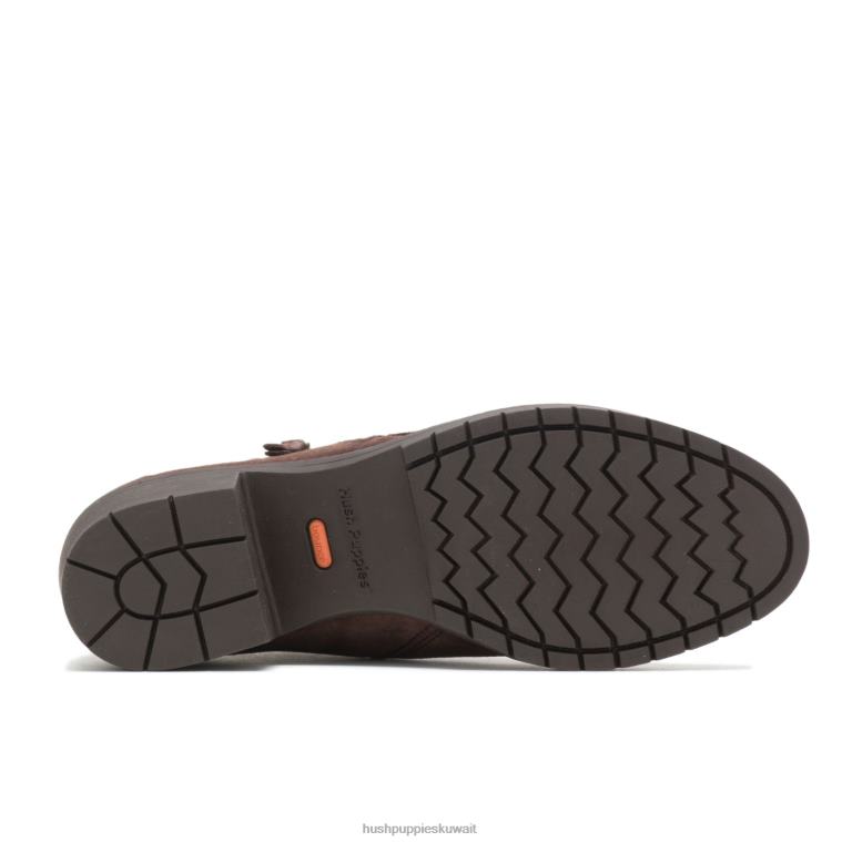 كو Hush Puppies نحيف هادلي الجانب البريدي التمهيد جلد الغزال البني الداكن حذاء طويل HZ8X4185