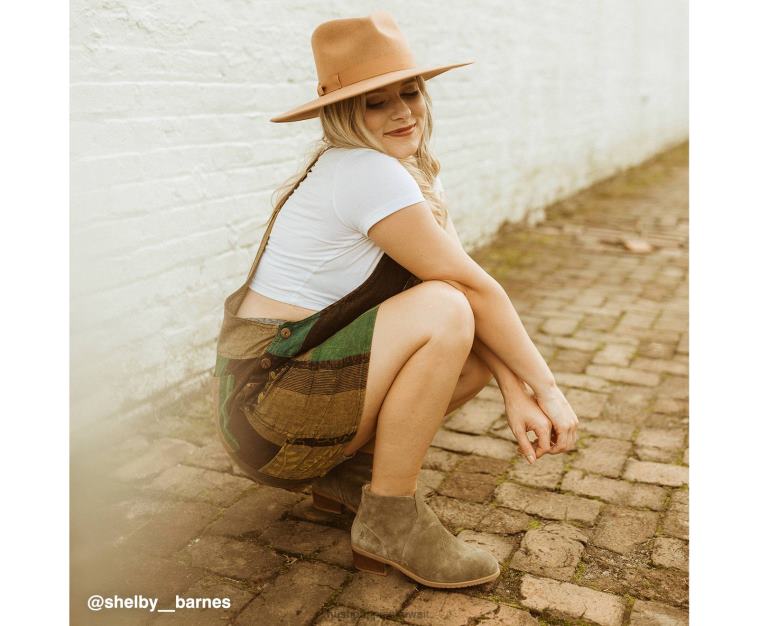 كو Hush Puppies نحيف سيينا روتي جلد الغزال الزيتون حذاء طويل HZ8X4187