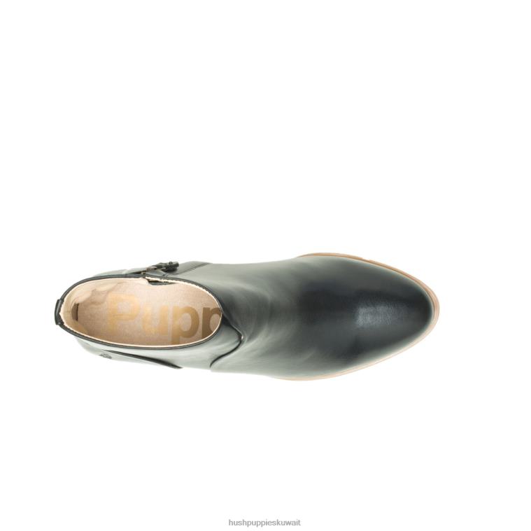 كو Hush Puppies نحيف التمهيد سيينا جلد أسود حذاء طويل HZ8X4189