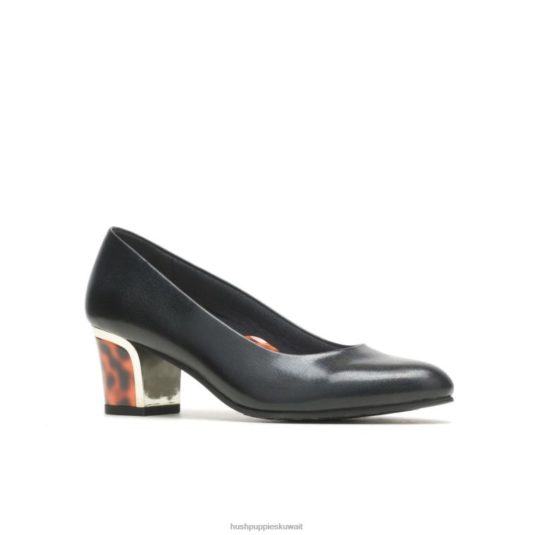 كو Hush Puppies نحيف ديانا جلد أسود أسلوب ناعم HZ8X4213