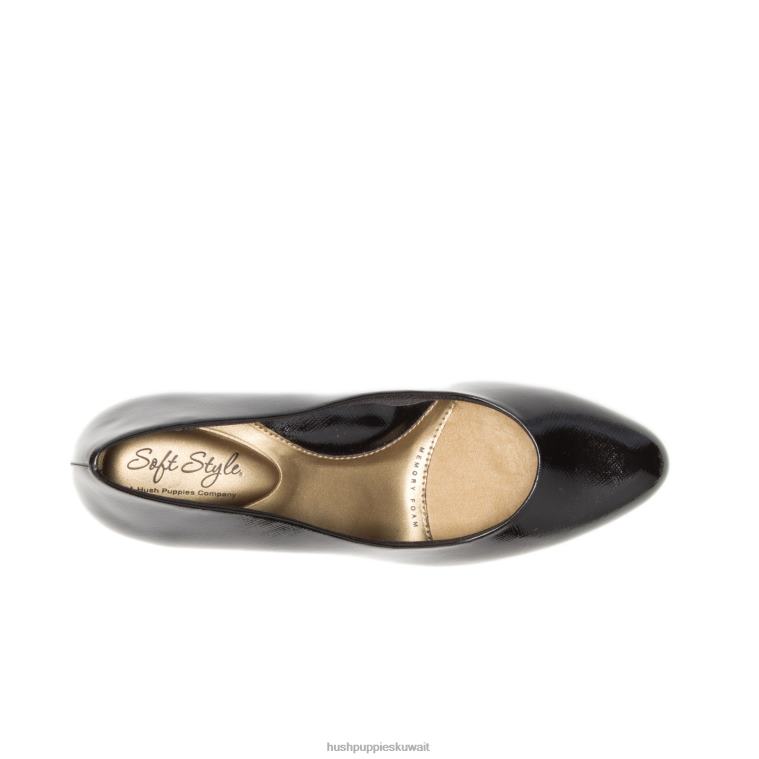 كو Hush Puppies نحيف ديانا براءة اختراع فتحة سوداء / كعب فضي أسلوب ناعم HZ8X4214