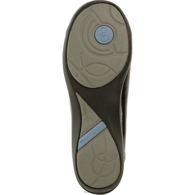 كو Hush Puppies نحيف هزلي جلد أسود الأحذية الكاجوال HZ8X4233