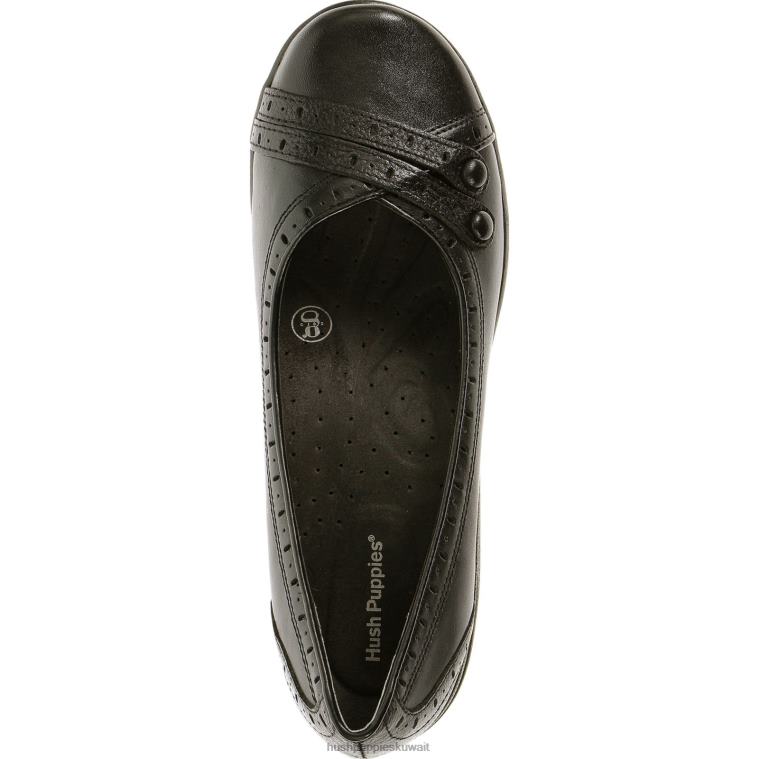 كو Hush Puppies نحيف هزلي جلد أسود الأحذية الكاجوال HZ8X4233