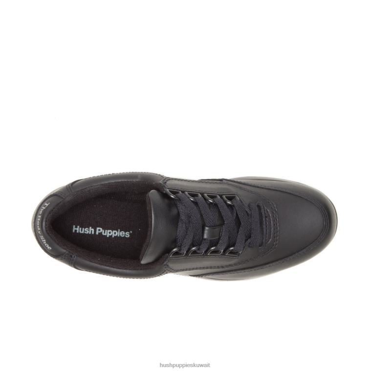 كو Hush Puppies نحيف مشاية كلاسيكية جلد أسود أحذية المشي HZ8X4235