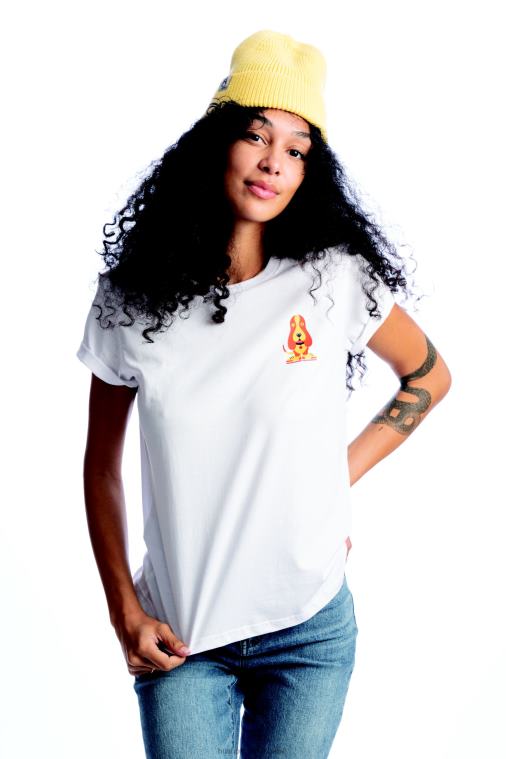 كو Hush Puppies نحيف الحديث الباسط كلب الرسم المحملة أبيض قمصان HZ8X4238