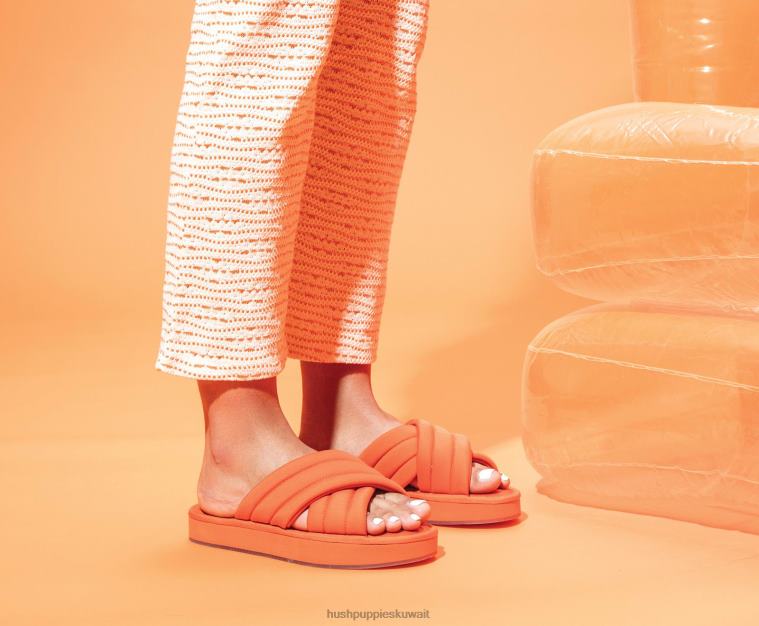 كو Hush Puppies نحيف صندل منزلق الشمس المشرقة النمر البرتقالي صندل HZ8X426