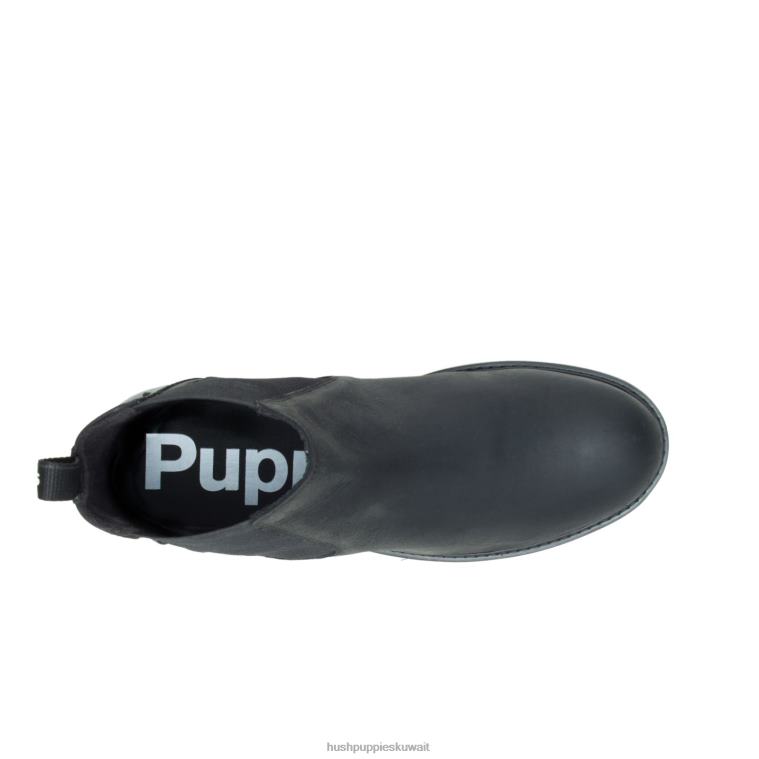 كو Hush Puppies رجال جود تشيلسي التمهيد جلد أسود جريء حذاء طويل HZ8X4276