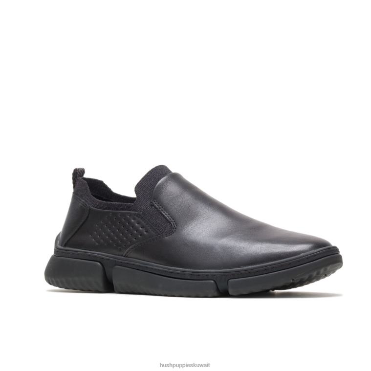 كو Hush Puppies رجال بينيت سهل اصبع القدم سهل الارتداء جلد أسود أكسفورد HZ8X4284