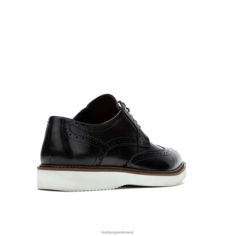 كو Hush Puppies رجال ايفرت وينج تيب أكسفورد جلد أسود جريء أكسفورد HZ8X4286