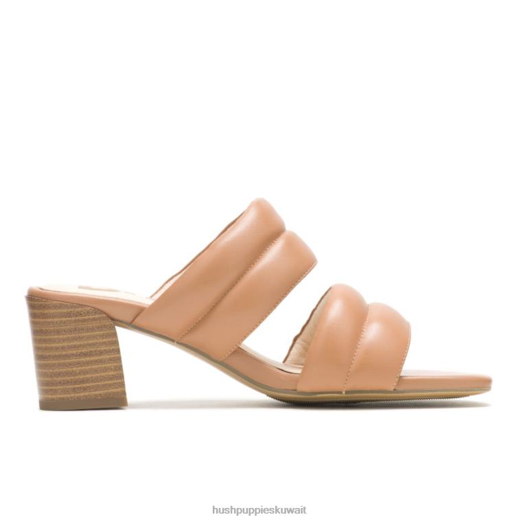 كو Hush Puppies نحيف صندل منزلق ليلى جلد تان الصحراء كعوب HZ8X429