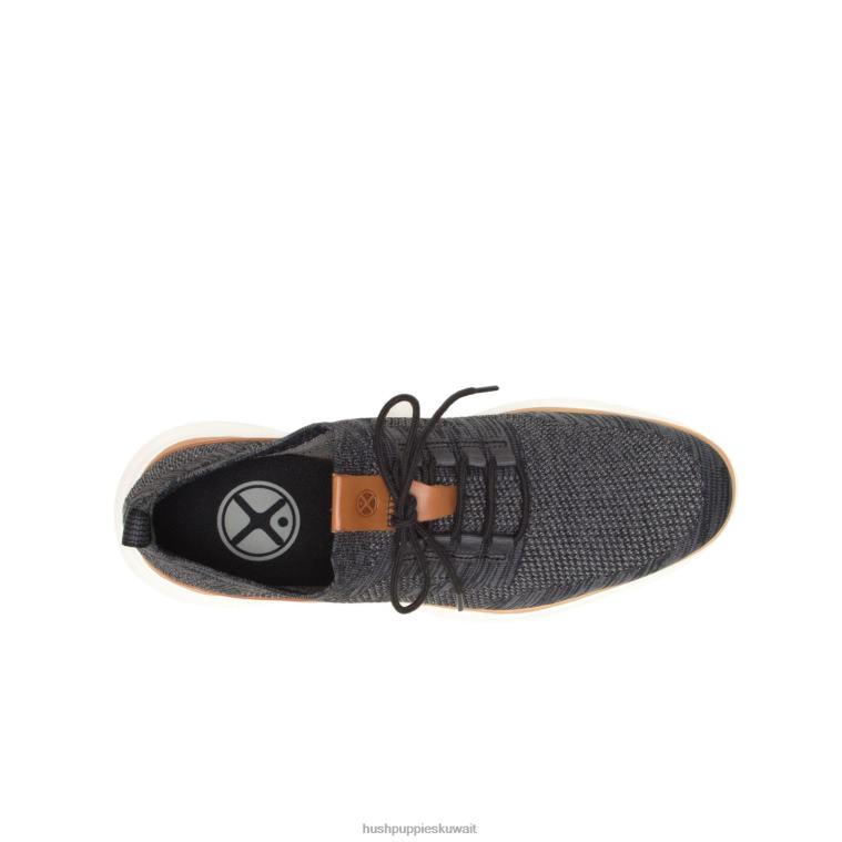 كو Hush Puppies رجال تقدم الدانتيل متماسكة متماسكة سوداء جريئة حذاء رياضة HZ8X4291