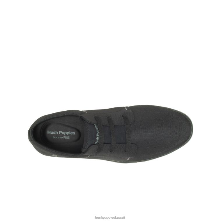 كو Hush Puppies رجال حذاء رياضي بريجز بلون سادة نسيج أسود جريء حذاء رياضة HZ8X4292