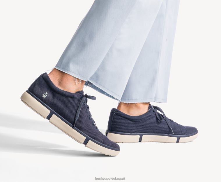كو Hush Puppies رجال حذاء رياضي بريجز بلون سادة النسيج الأزرق الداكن حذاء رياضة HZ8X4293