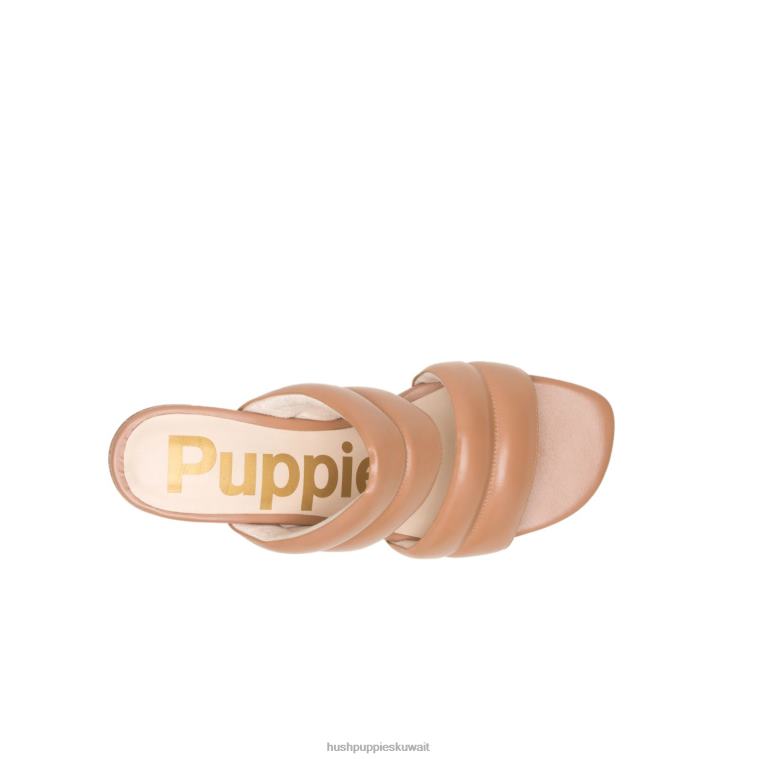 كو Hush Puppies نحيف صندل منزلق ليلى جلد تان الصحراء كعوب HZ8X429